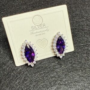 SS Amethyst Marquise Earrings